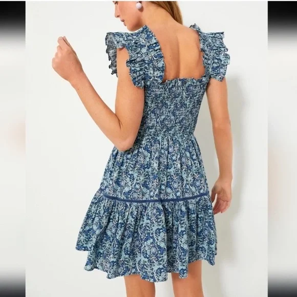 Tuckernuck Blue Floral Eleanor Smocked Sundress NWT - Picture 2 of 4